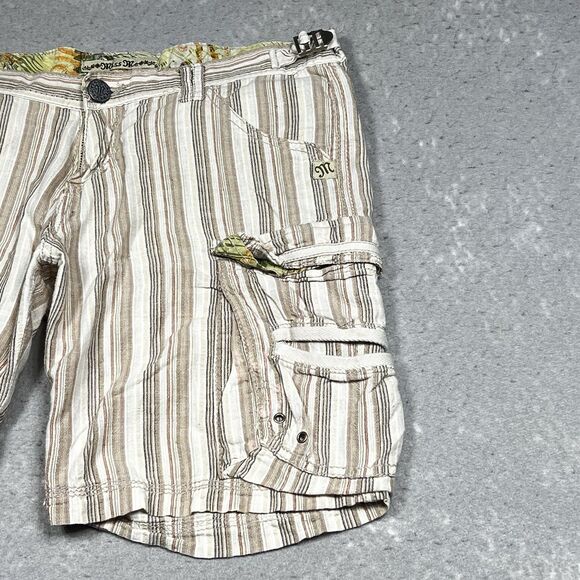 Miss Me Womens Size Large Multicolored Striped Cargo Bermuda Shorts 100% Cotton - Picture 5 of 15